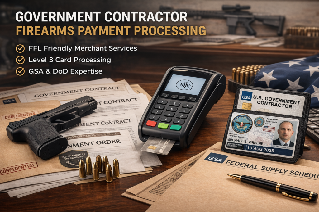 government contractor firearms payment processing with level 3 credit card processing for GSA purchase cards