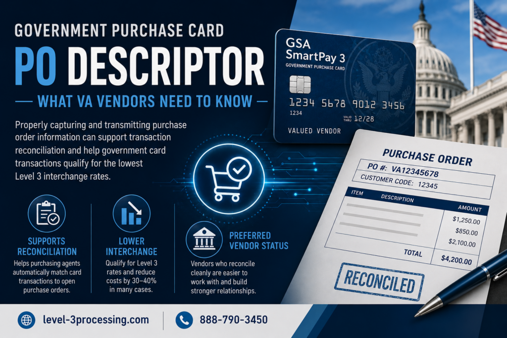 Government Purchase Card PO Descriptor guide for VA vendors and Level 3 processing